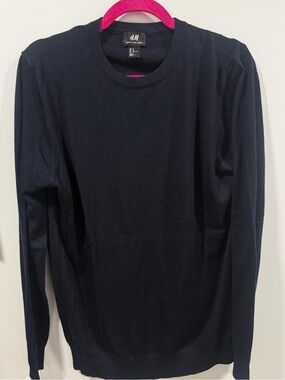 H&M Men's Crewneck Sweater - Navy Blue